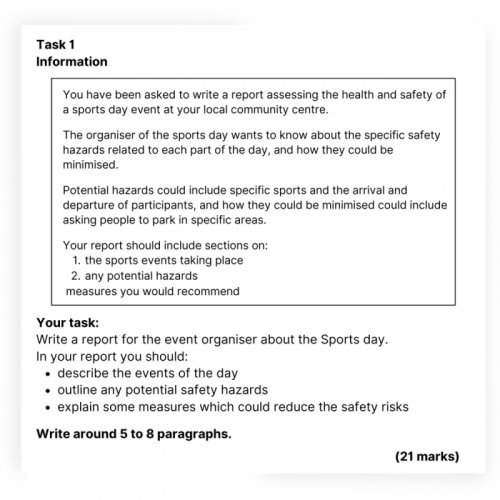 writing a report english level 2